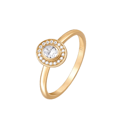 18ct Rose Gold Oval Diamond Ring csbedford