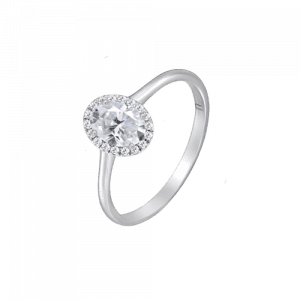 18ct White Gold Oval Cut Diamond Ring UNR-0376-RN csbedford