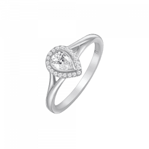 18ct White Gold Pear Cut Diamond Ring UNR-0418-RN csbedford