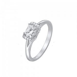 18ct White Gold Princess Cut Diamond Ring UNR-0371-RN csbedford