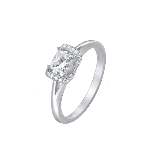 18ct White Gold Princess Cut Diamond Ring UNR-0371-RN csbedford