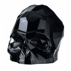 Nude Glass Memento Mori Faceted Black Large Skull csbedford