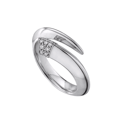 Shaun Leane Silver Diamond Tusk Ring SA026.WHRZL csbedford