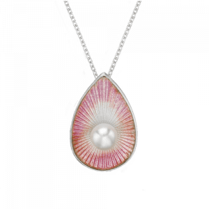 Nicole Barr Freshwater Pearl Pink Teardrop Necklace csbedford