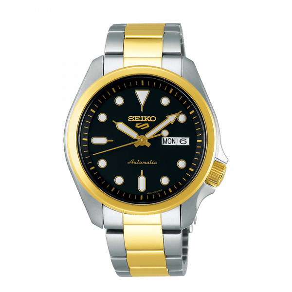 seiko SRPE60K1 csbedford 5 Automatic Two-Tone Black Day Date Watch