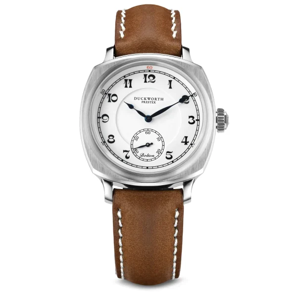 Duckworth Prestex Bolton Small Seconds Brown Leather Front | C S Bedford Jewellers